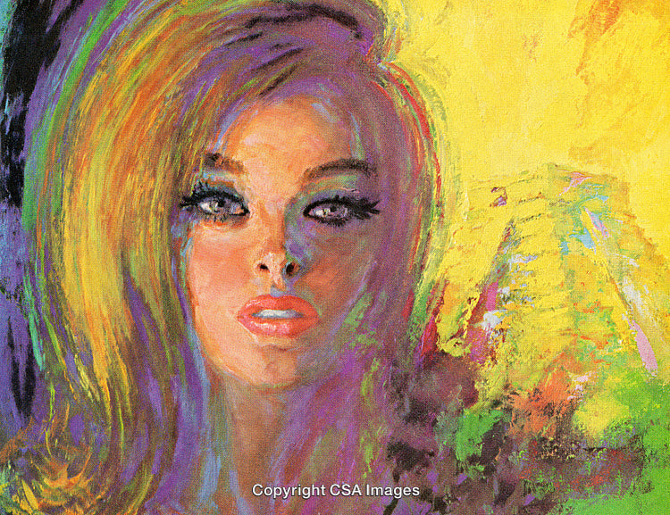 Colorful Abstract Portrait of a Woman with Vibrant Artistic Brushstrokes