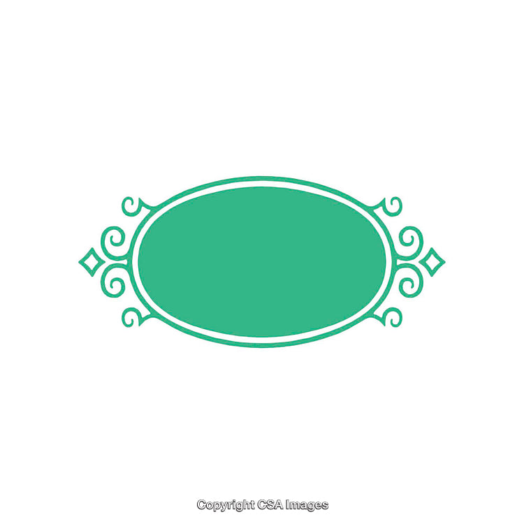 Elegant Green Label With Ornamental Border for Decorative or Design Use