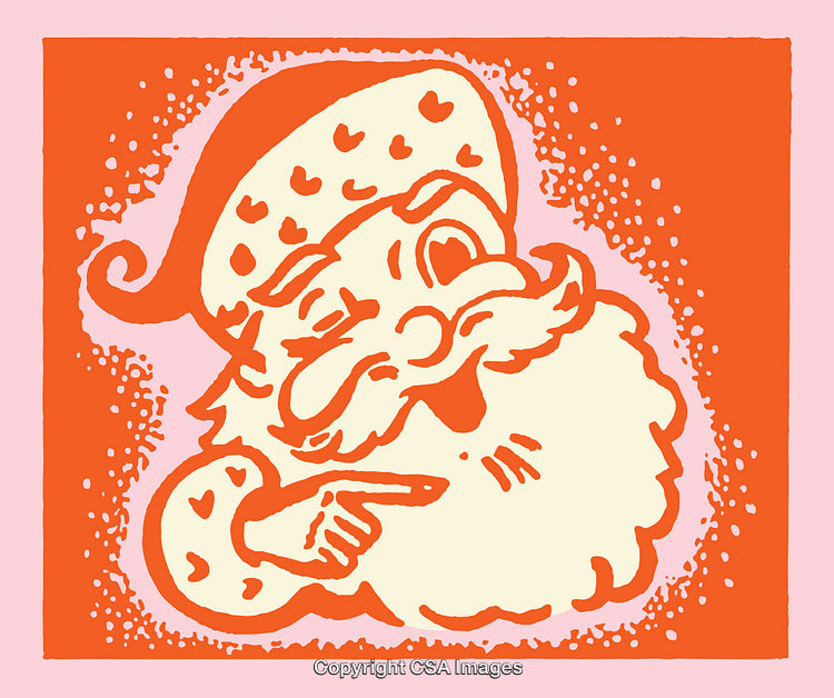 Playful Santa Line Art Illustration with Festive Holiday Design