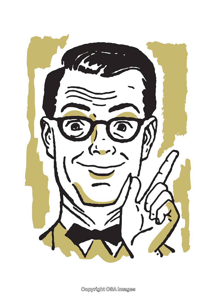Retro Styled Illustration of a Man Gesturing with an Smile