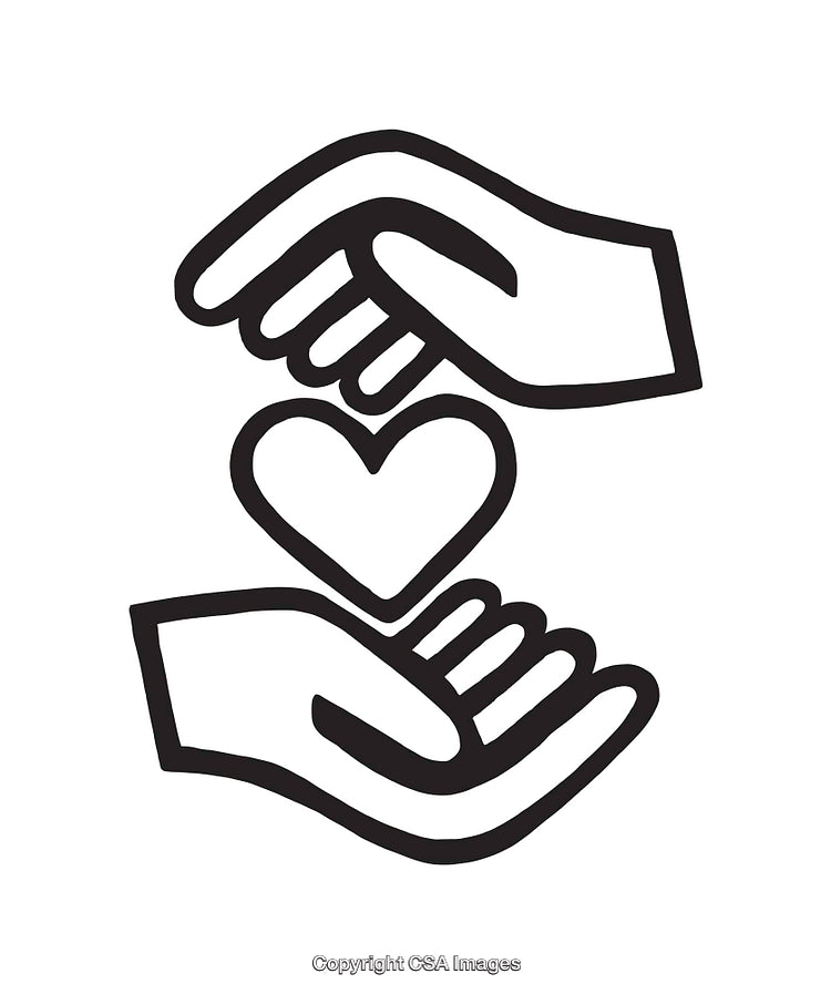 Illustration of Hands Holding a Heart Symbolizing Care and Support