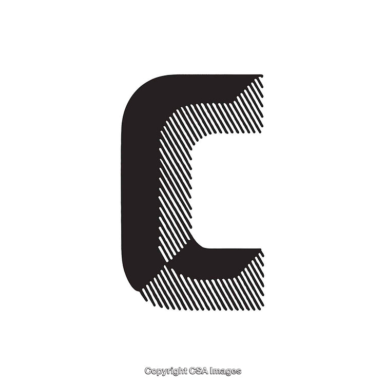 Abstract Monochrome Design Featuring the Stylized Letter C