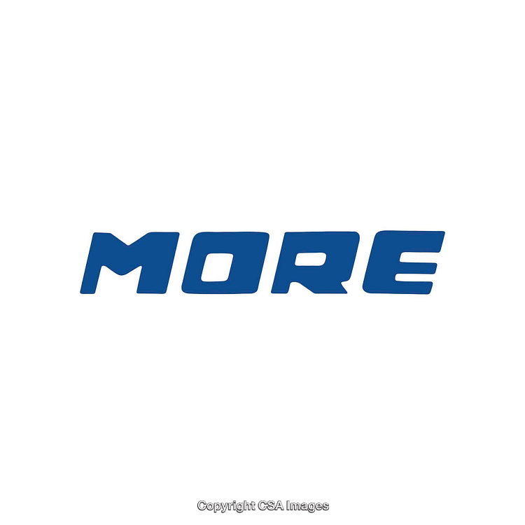 Blue Stylized Text Logo Showing the Word 'More' in Bold Letters