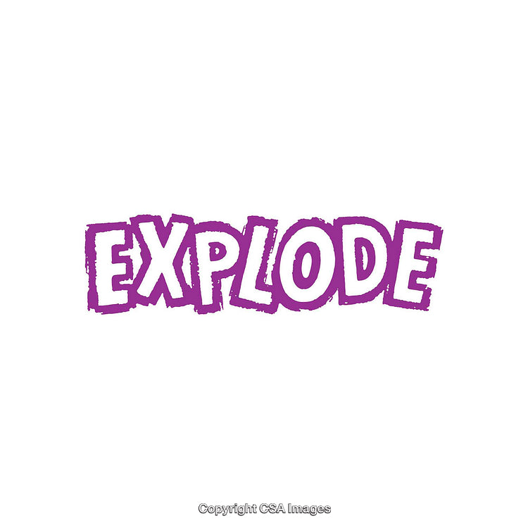 Bold Purple Text Featuring the Word Explode on White Background