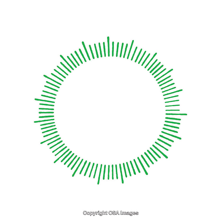 Green Circular Abstract Design With Radiating Lines on White Background