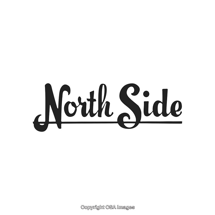 Elegant Retro Typography Featuring North Side Text Design on White Background