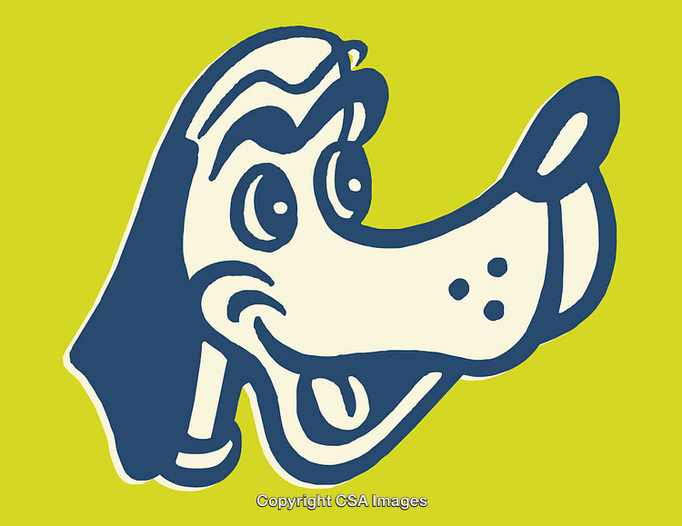 Playful Cartoon Dog Line Art on a Vibrant Green Background