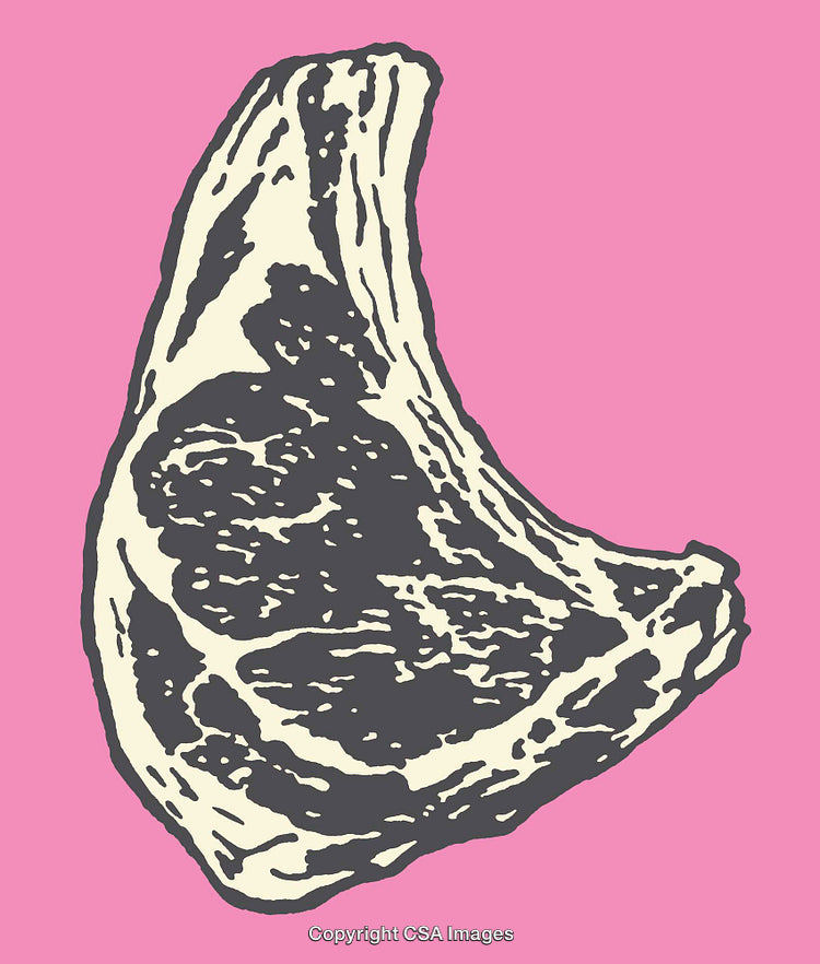 Artistic Illustration of a Raw Meat Cut on a Vibrant Background