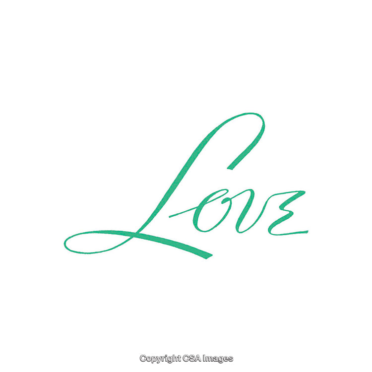 Elegant Green Calligraphy Word Art Depicting the Word 'Love'