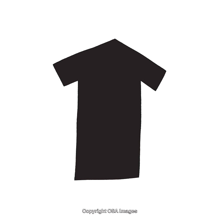 Black Silhouette of an Upward Arrow Shaped Like a T-Shirt