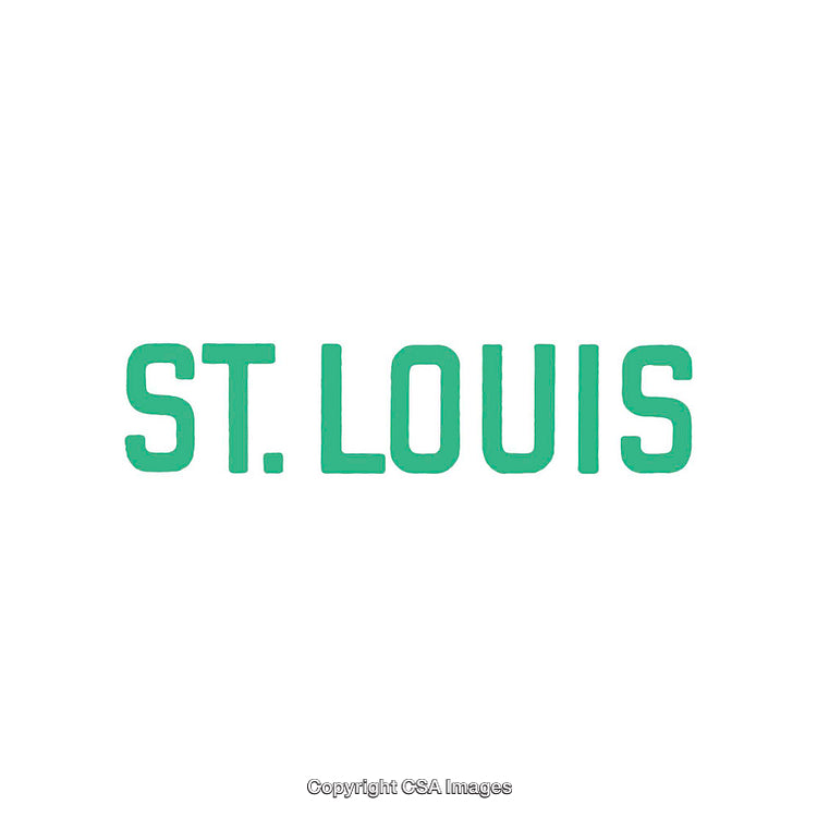 Minimalistic Text Display with Green 'St. Louis' on White Background