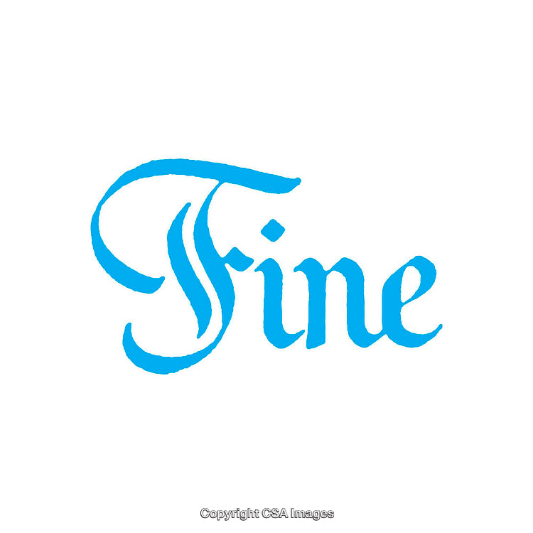 Elegant Calligraphy Art with the Word 'Fine' in Blue Color