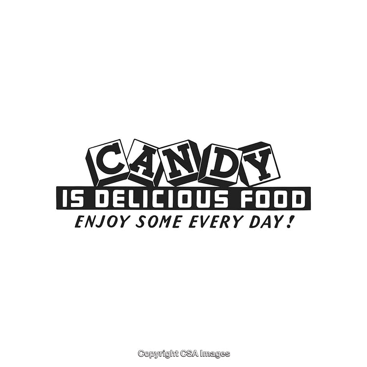 Retro Candy Advertisement Poster Promoting Enjoyment of Sweets Every Day