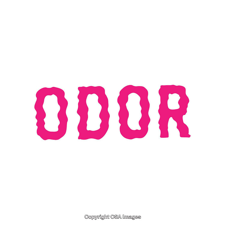 Abstract Typography Design Featuring the Word Odor in Bold Pink Font