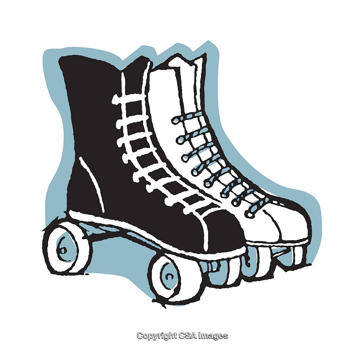 Vintage Roller Skates Illustration With Playful Retro Design and Bold Contrasts