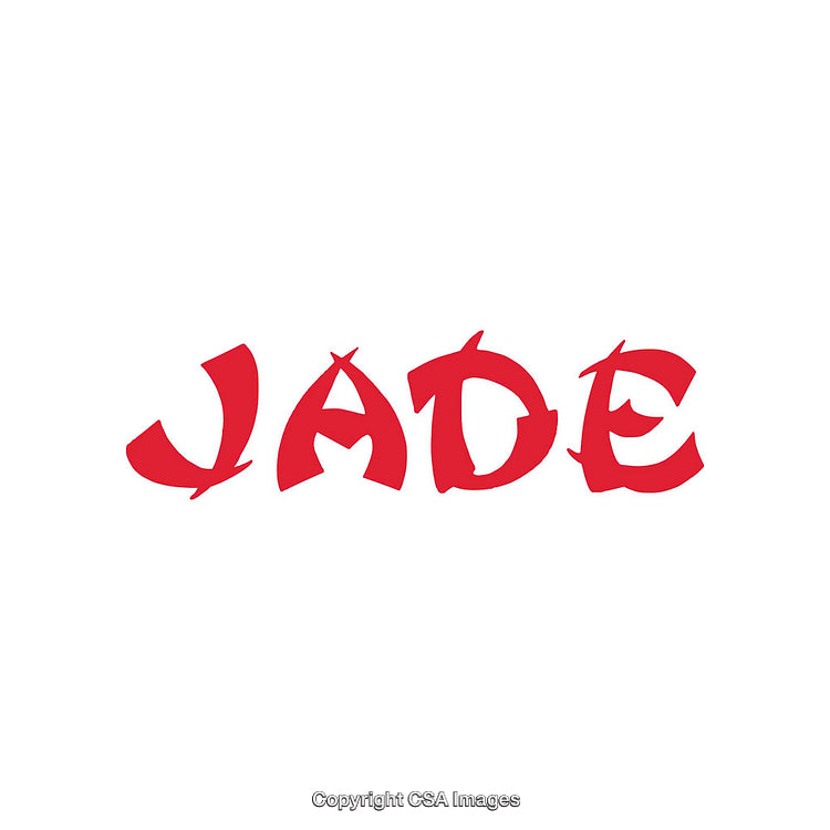 Stylish Red Jade Text Isolated on a Crisp White Background