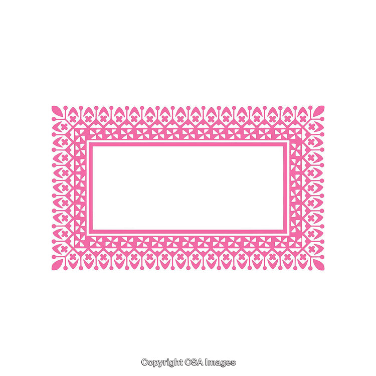 Pink Intricate Decorative Border Frame Design with Symmetrical Patterns