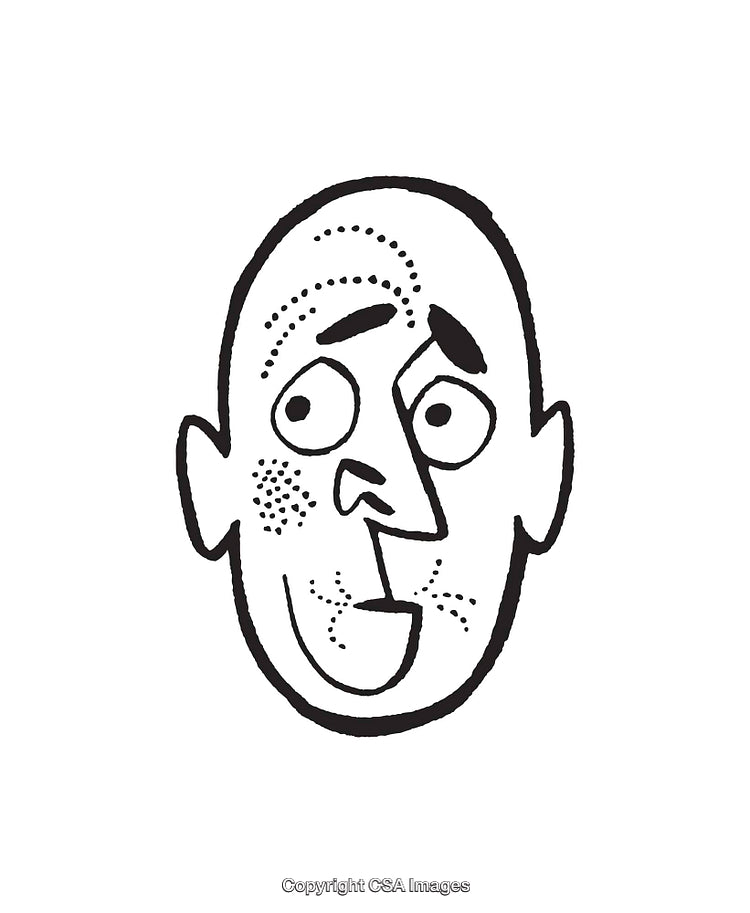Abstract Black And White Line Art Illustration of a Face