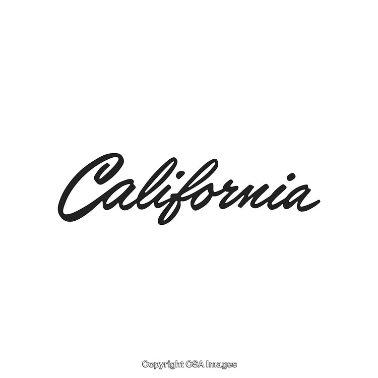 California Handwriting Text Logo in Stylish Black Script Style