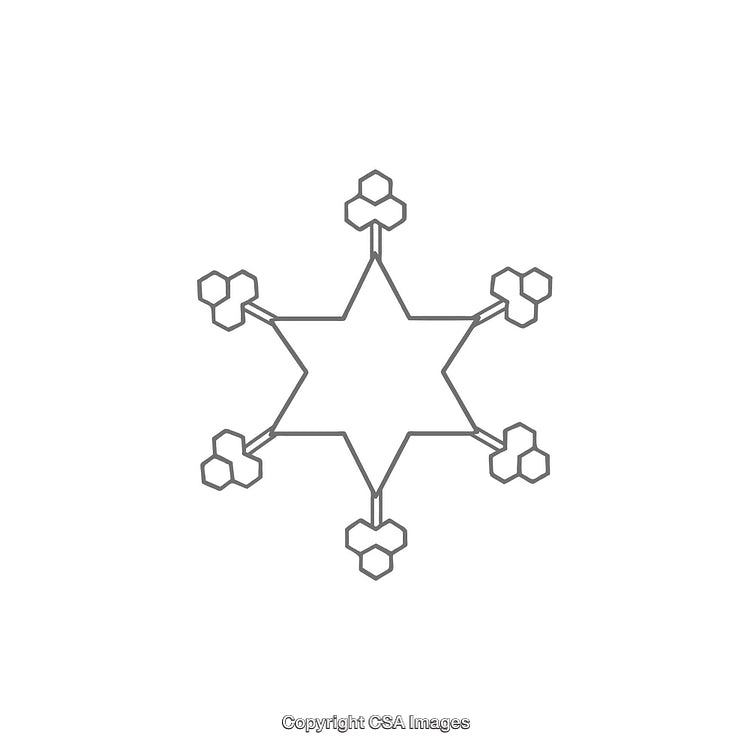 Minimalist Star Design with Hexagonal Shapes on White Background