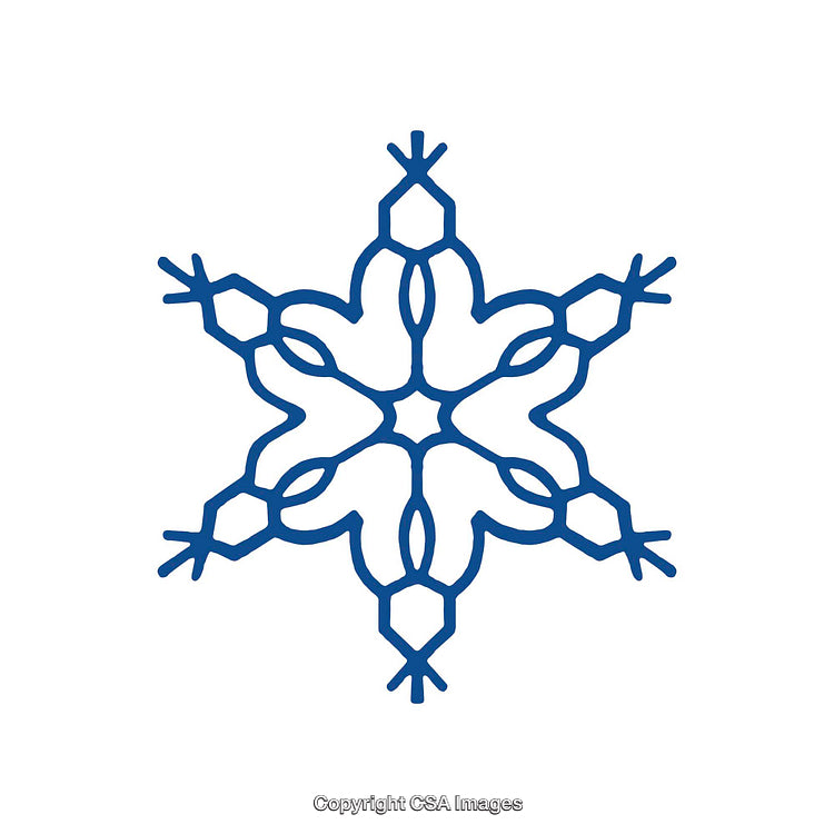 Blue Geometric Snowflake Symbol in Decorative Dingbat Design