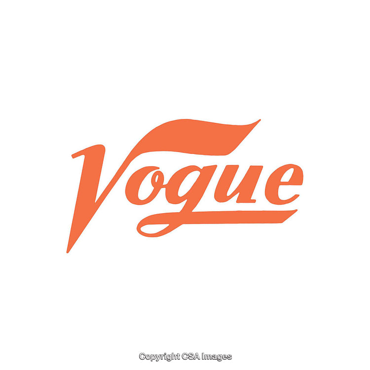 Minimal Design of 'Vogue' Text in Orange on White Background