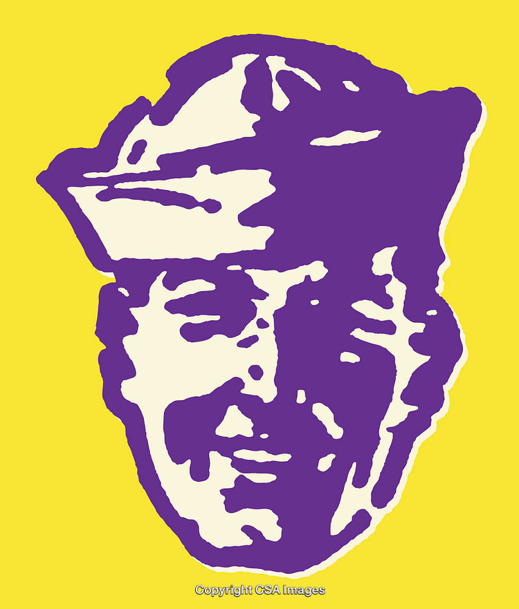 Vibrant Colorful Line Art Illustration of a Smiling Face on Yellow