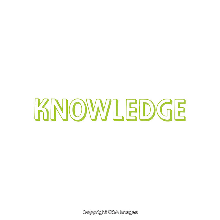 The Word Knowledge in Green Letters on a White Background