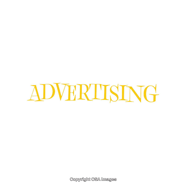 Advertising Concept Displayed in Elegant Golden Text on Clean White Background