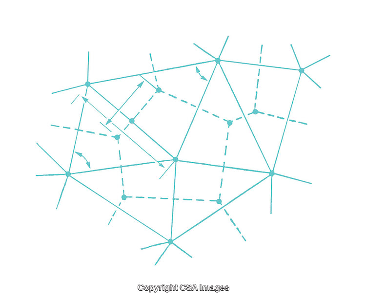 Abstract Diagram of Interconnected Nodes and Network Connections