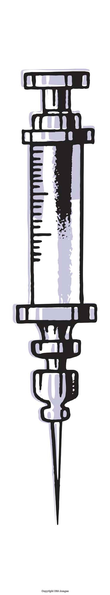 Stylized Illustration of a Syringe in Modern Artistic Style