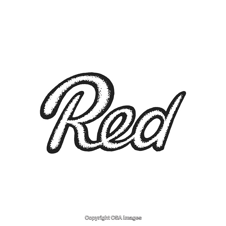 Hand-Drawn Black and White Text Design Featuring the Word 'Red'
