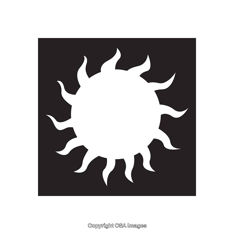 Stylized Sun Icon in Minimalistic Black and White Design