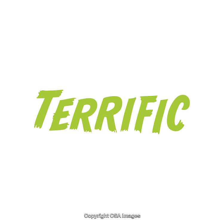Terrific Word Text in Vibrant Green on Minimalist Background