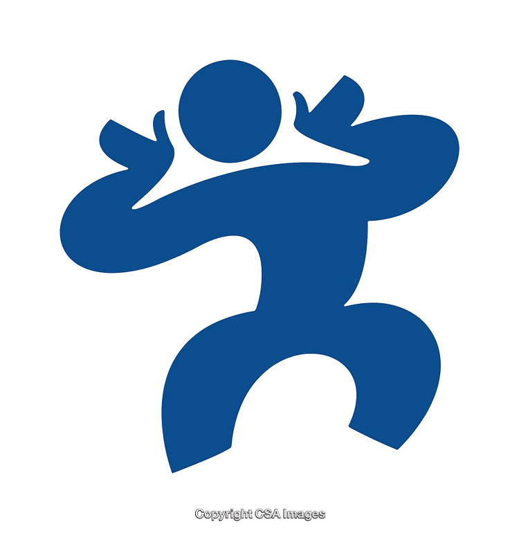 Abstract Blue Figure Icon Depicting a Dynamic and Playful Design