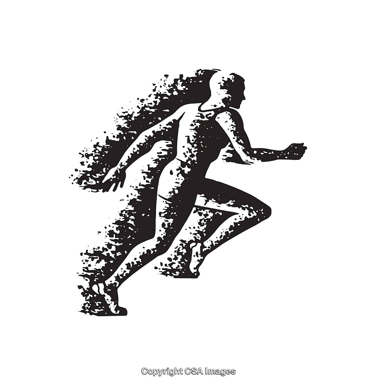 Silhouette of a Sprinter in Motion with Artistic Effect