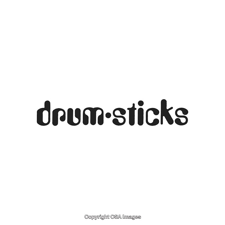 Creative Bold Typography 'Drum Sticks' Logo Design With Black Text