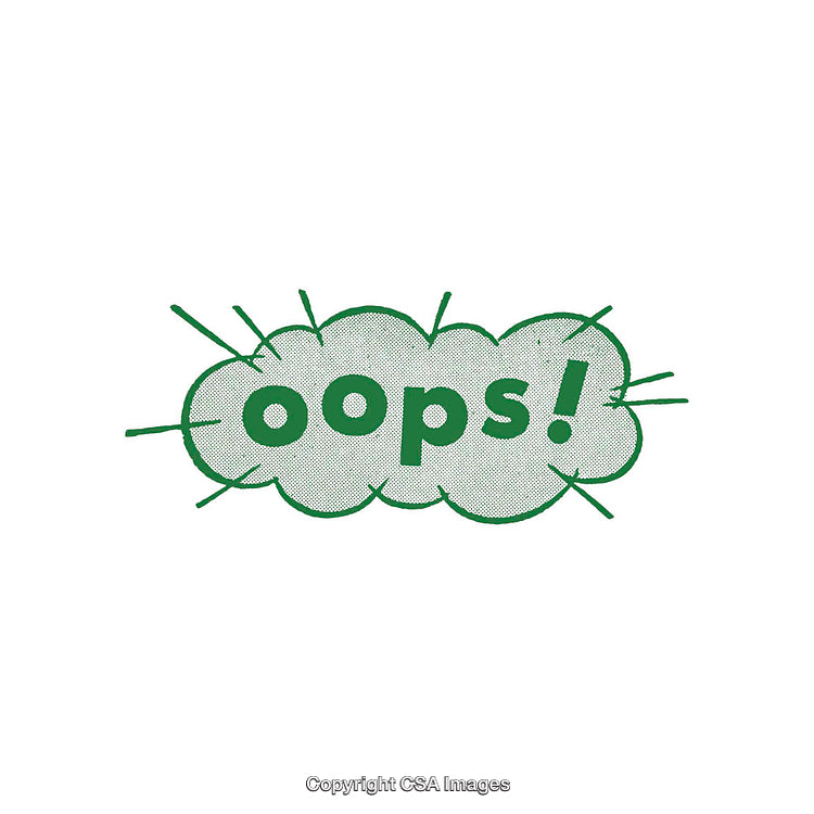 Green Comic Style "Oops!" Text Design in Speech Bubble
