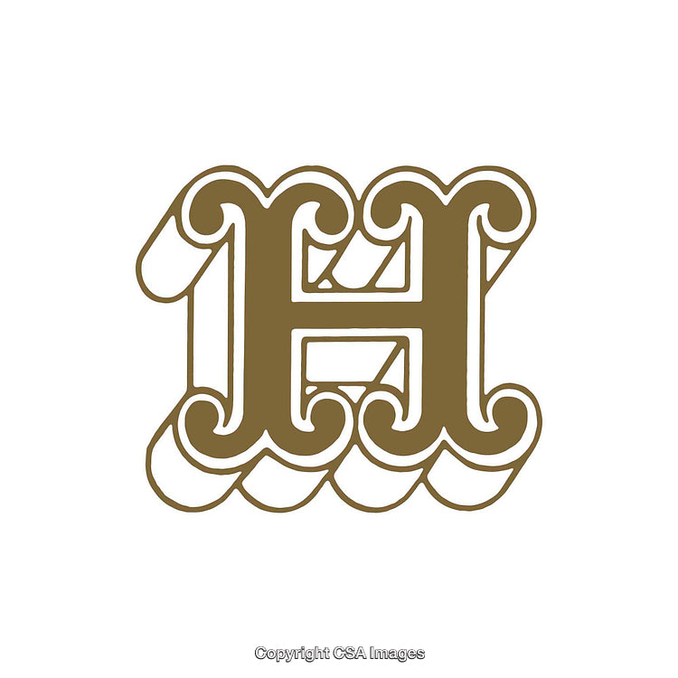 Elegant Decorative Monogram Letter H with Ornamental Design Elements