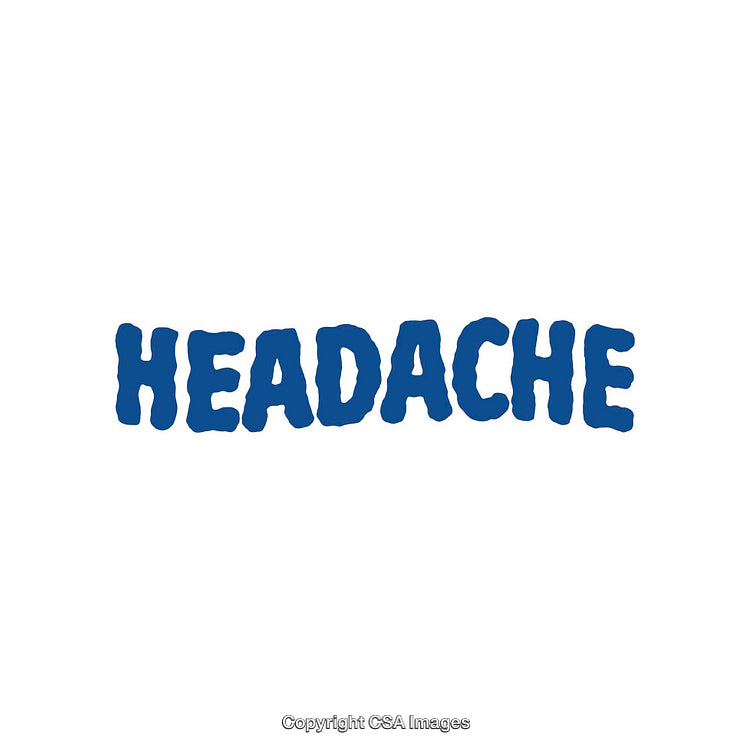 Blue Text With Word 'Headache' on White Background