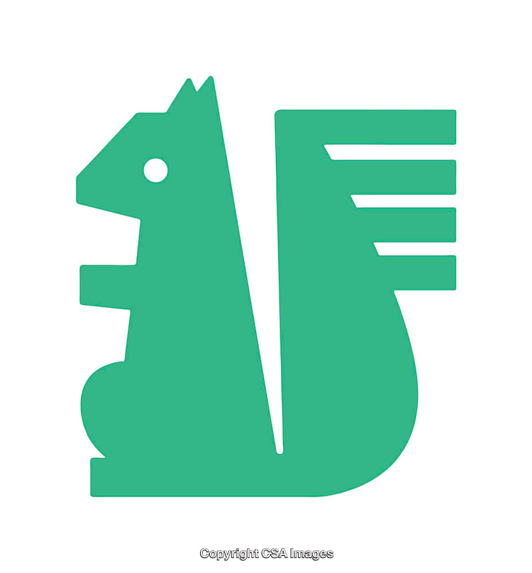 Green Stylized Icon of a Squirrel With a Modern Design