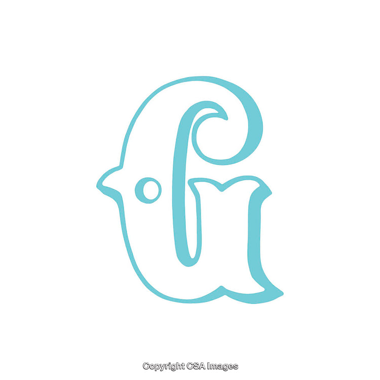 Stylized Blue Letter G with Creative Bird-Inspired Design