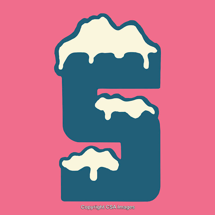 Bold Artistic Representation of the Letter S with Vibrant Color Contrast