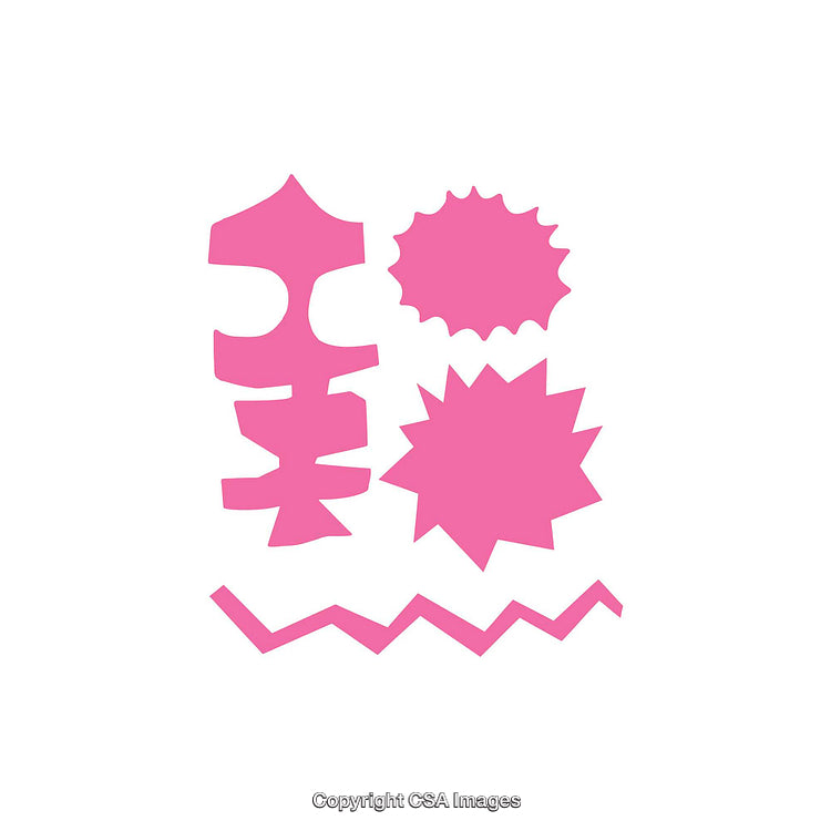 Pink Abstract Dingbats and Shapes on a White Background
