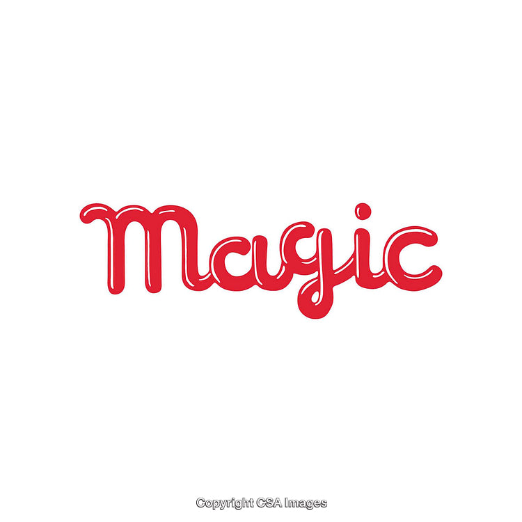 Red Script Logo Showcasing the Word 'Magic' with Elegant Design