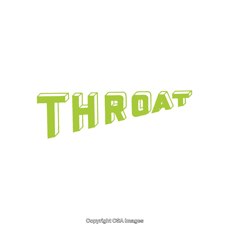 Green Stylized Text Graphic Incorporating the Word 'Throat' in Bold Design