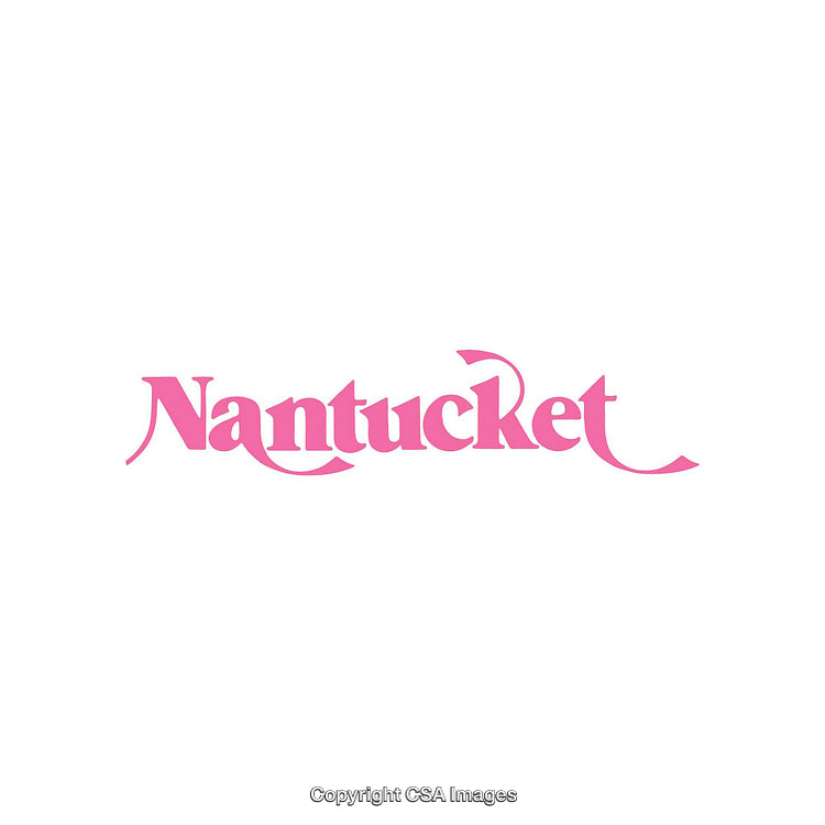 Stylized Pink Nantucket Text on Clean White Background