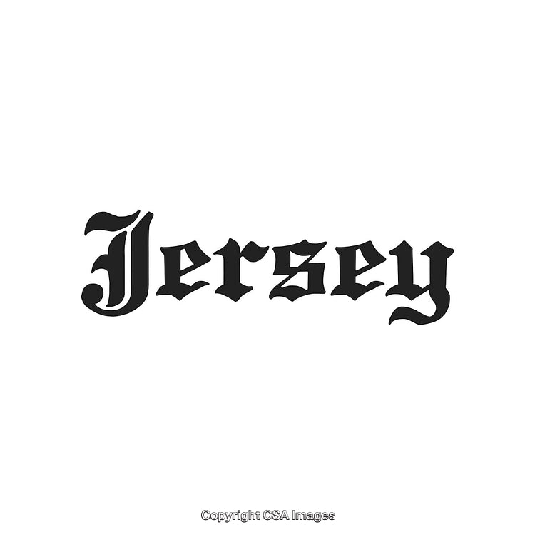 Gothic Style Typography Artwork Featuring the Word 'Jersey'