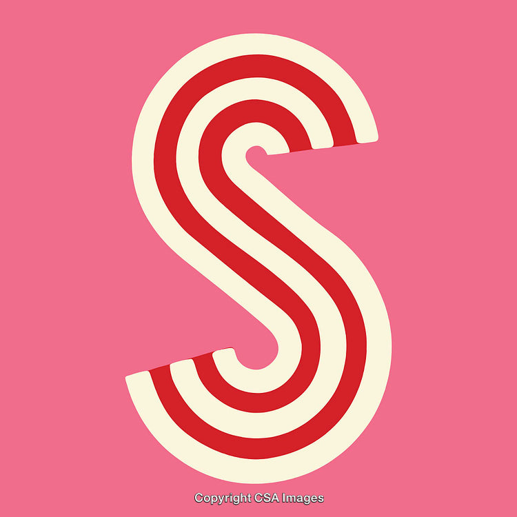 Striped Letter S Design on Vibrant Pink Background