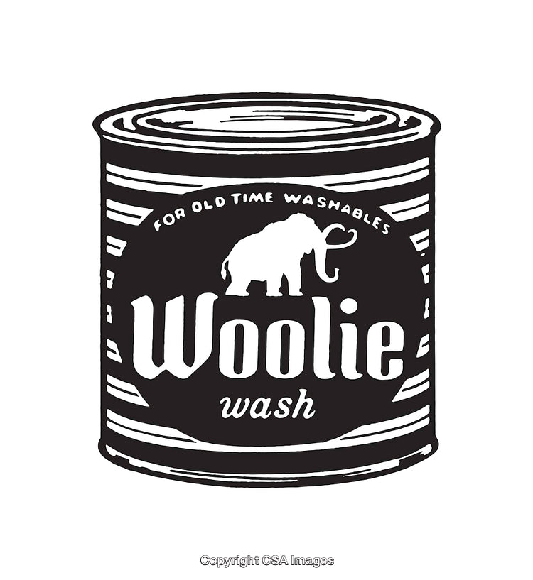 Black And White Vintage Style Detergent Can Packaging Illustration